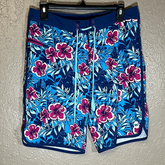 Tommy Bahama swim trunks navy pink floral 30 - Picture 1 of 7